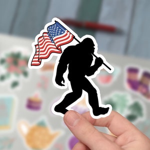 Bigüße Amerikanische Flagge Aufkleber, Bunt, Weiß, Bunt, Bunt, Weiß, Weiß, Bigfee, Amerikanische Flagge, Kiss-Cut, Vinyl, Aufkleber für Laptop und Becher.