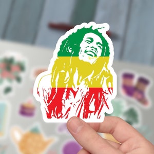 Bob Marley Sticker, Reggae Music, Legend, One Love, Kiss-Cut Sticker, Sticker For Tumbler And Laptop.
