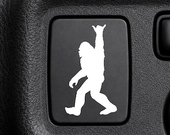 Bigfoot Shaka Sign Button Decal, Blank Button Vinyl Sticker for Car.