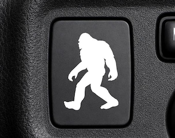 Bigfoot Button Decal, Blank Button Vinyl Sticker for Car.