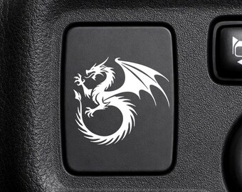 Dragon Button Decal, Blank Button Vinyl Sticker for Car.