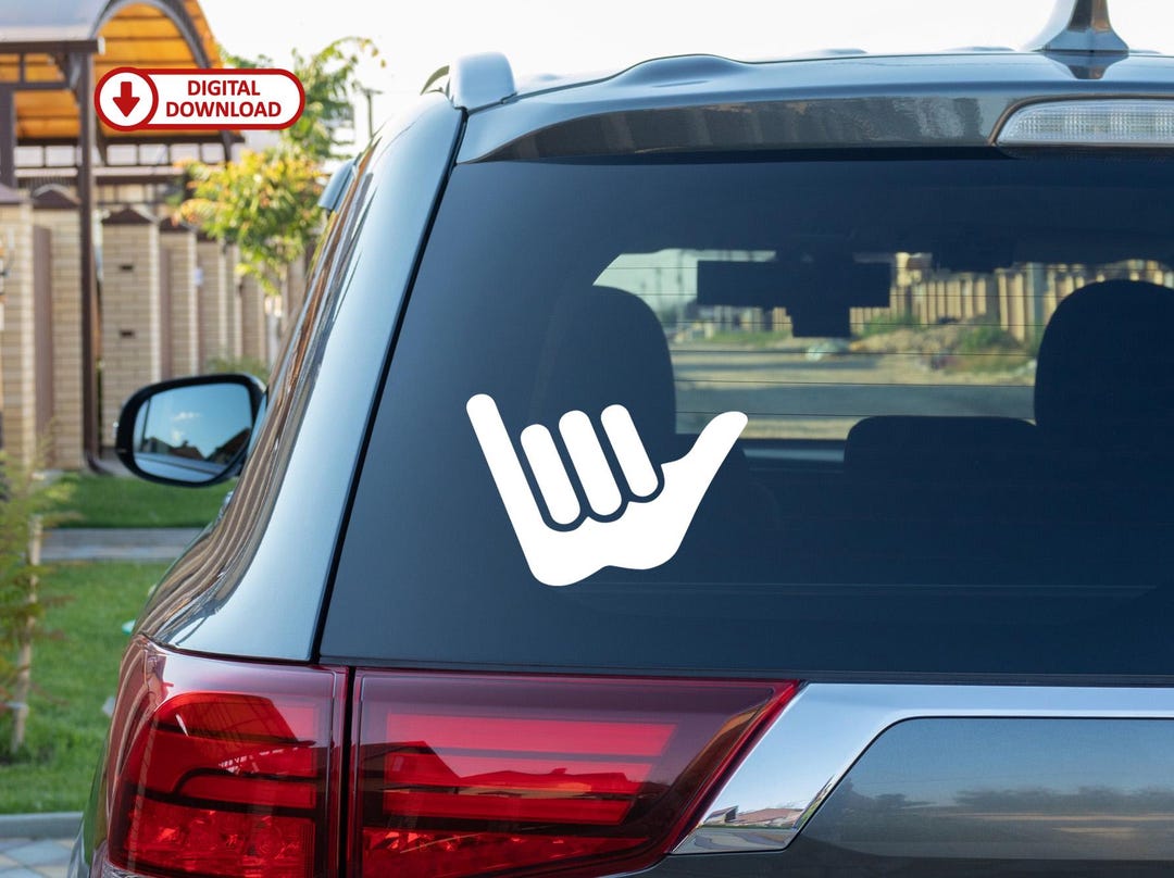 Shaka Hand Sign Svg Png, Hand Gesture, Car Vinyl Decal Design, Digital ...