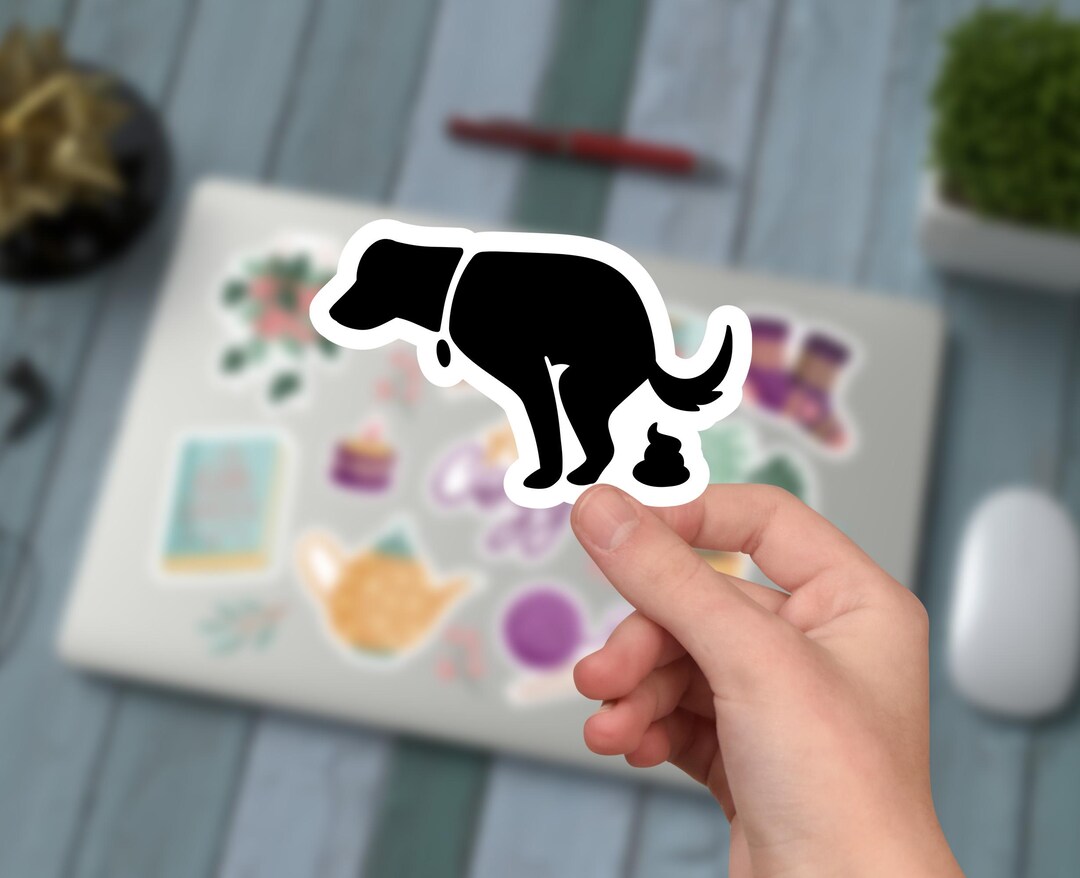 Pooping Dog Sticker, Dog Poop Vinyl, No Dog Pooping, Pooping Dog ...
