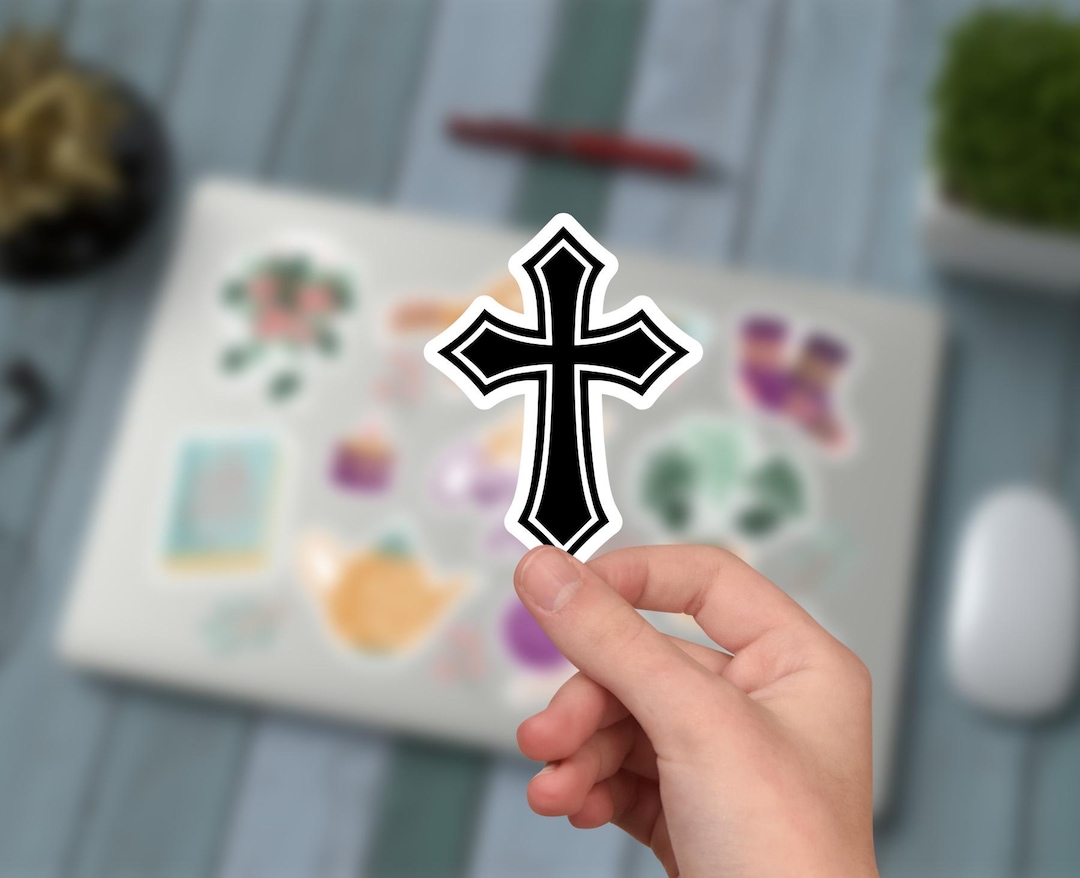 Christian Cross Sticker, Christian Art Vinyl, Religious Decor, Kiss-cut ...