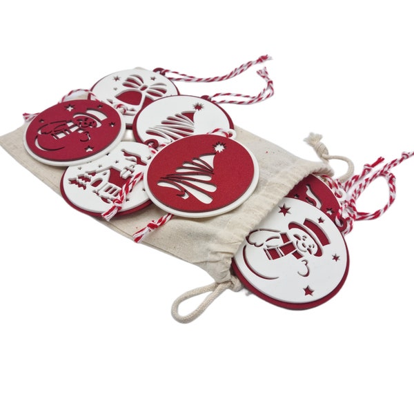 Pack de decoración de árbol de Navidad diferentes Bolas de Navidad Artesanía colgante Cortado láser Goma Eva paquete