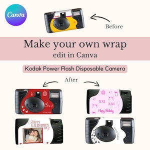 Wrap Kodak PowerFlash | Digital Editable in Canva | Custom Personalize Your Design | Template Cover | Printable Sticker Disposable Camera