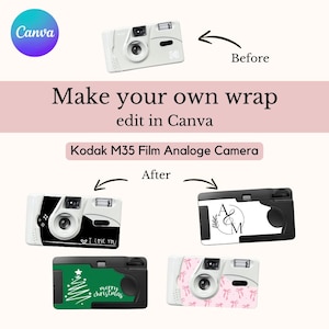 Wrap Kodak M35 Camera | Digital Editable in Canva | Custom Personalize Your Design | Template Cover | Printable Sticker Analoge Camera