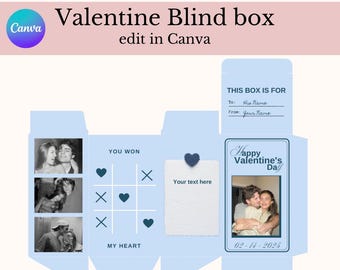 Caixa Surpresa de Dia dos Namorados | EDITÁVEL no Canva | Modelo de Caixa Surpresa Personalizada | Presente de Dia dos Namorados DIY Personalizado | Caixa de Presente de Amor para o Dia dos Namorados 2026