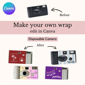 Wrap Disposable Camera | Digital Editable in Canva | Custom Personalize Your Design | Template Cover | Printable Sticker Disposable Camera
