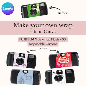 Sjabloon for FUJIFILM camera | Make your own design | Digital editable in Canva | Printable sticker wrap Fujifilm Quicksnap Flash Disposable