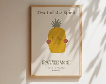 Arte mural imprimible del Fruto del Espíritu: Decoración cristiana para habitación infantil (descarga digital)