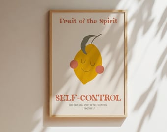 Arte mural imprimible del Fruto del Espíritu: Decoración cristiana para habitación infantil (descarga digital)