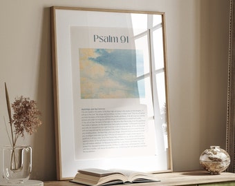 Impresión bíblica del Salmo 91: Decoración cristiana para el hogar (descarga digital)