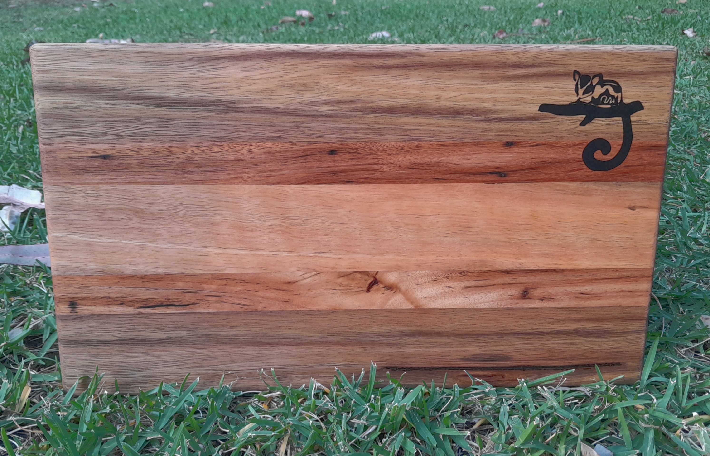 Spotted Gum and Blackbutt Timber Cutting Board With a Ringtail Etsy Australia