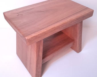 Spotted Gum Timber Bathroom Foot Stool