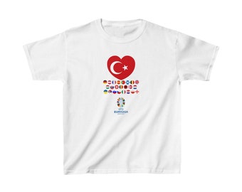 Kids Heavy Cotton™ Tee,Türkiye t-shirt, euro 2024 t-shirt, euro cup 2024 t-shirt, germany 2024 t-shirt