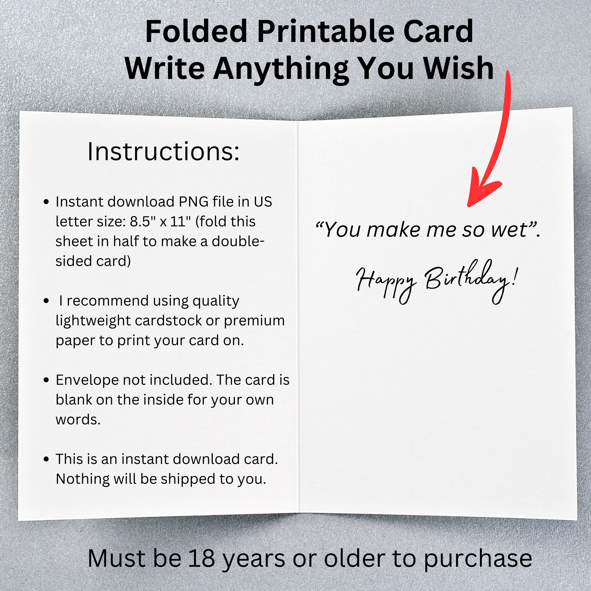 Naughty Birthday Nude Birthday Print Card Nude Birthday Woman Sexy