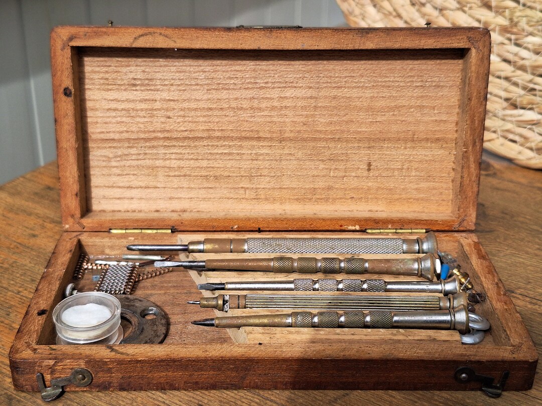 Vintage Wooden Watchclockmakers Tool Box. Etsy