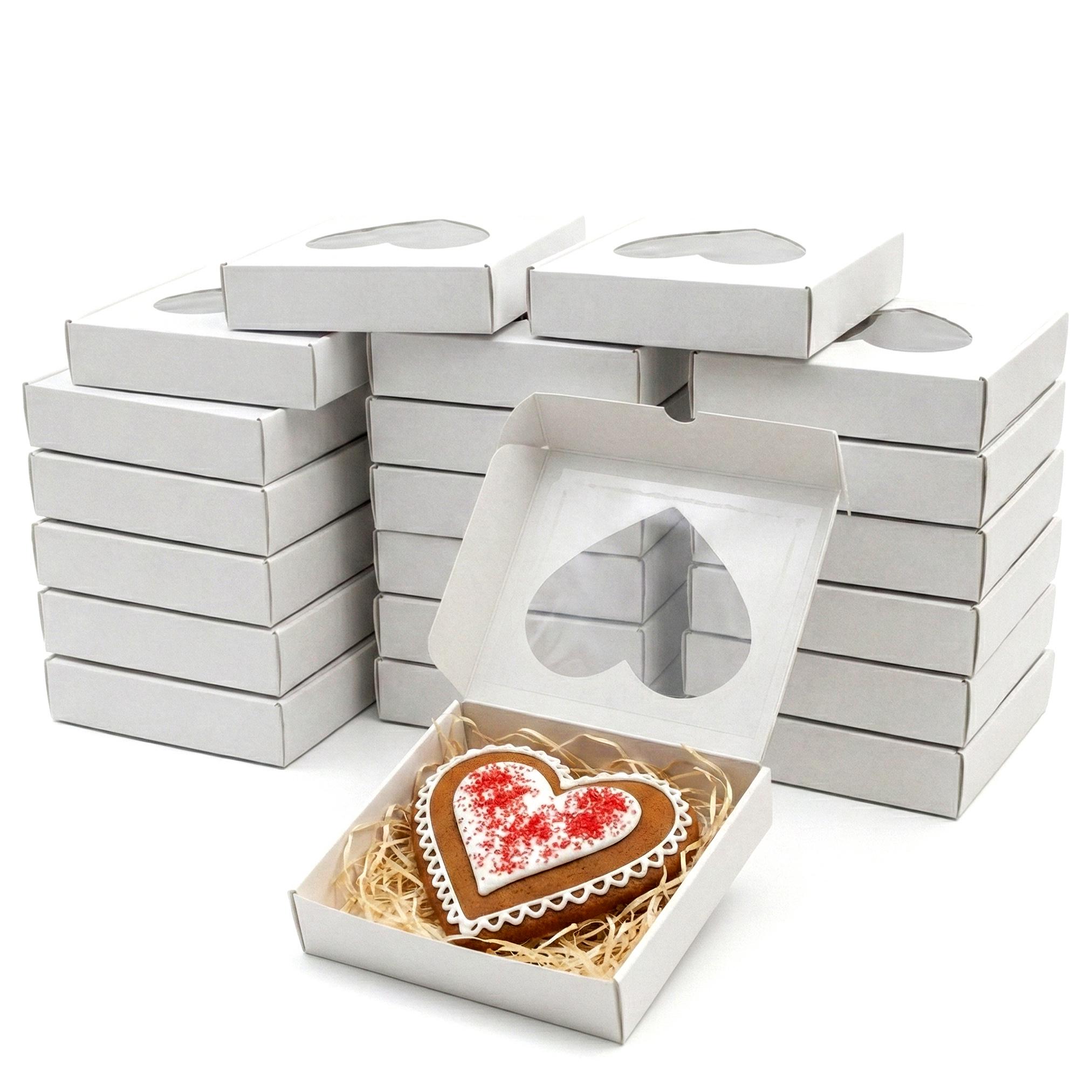 Qiqee Scatole Per Torte Dorate Con Finestra | 25,4x25,4x6,3 Cm | Confezione Da 30 | Ideali Per Biscotti, Ciambelle E Pasticcini