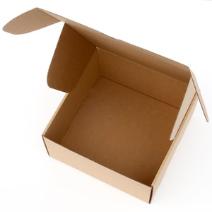 Caixa dobrável marrom de 25 x 25 x 10 cm (9,84 x 9,84 x 3,93 pol.), caixas de presente de papelão com tampa - Conjunto: 5 / 10 / 20 caixas