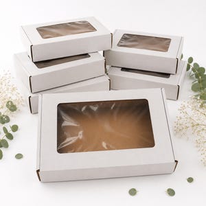 Caixas de papelão branco liso para envio postal, 21x15x3 cm (8,26x5,90x1,18 pol.) – Embalagem para presentes de produtos artesanais, biscoitos, artesanato e pequenos negócios.