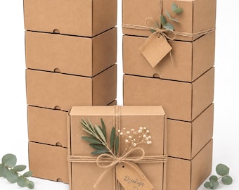 25x20x10 cm Kraft Storage Box (9.84 × 7.87 × 3.94 in) – Large Cardboard Box for Keepsakes, Gift Sets, Crafts & Retail Packaging