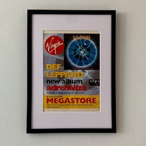 Def Leppard - Adrenalize - 1992 - Framed Original Vintage Promo Poster - Music Advert