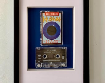 Def Leppard - Let's Get Rocked - Framed Cassette Tape - Music Wall Art - Music Gift