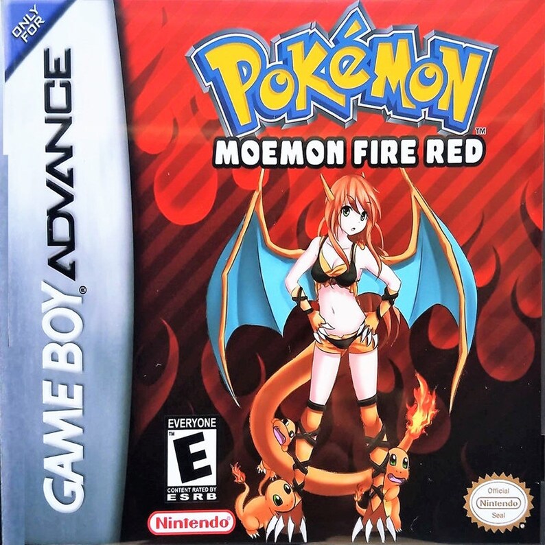 Pokemon Moemon Hacked ROM GBA Fire Red Nintendo Gameboy Etsy