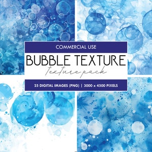 Bubble aquarel textuur, digitale ambachtelijke papier afdrukken, digitale scrapbook clipart, blauw witte bubbels, schuim, achtergronden, Bubble achtergrond, PNG