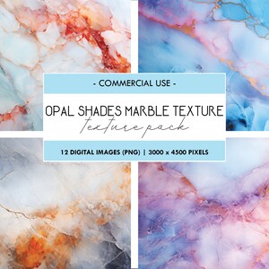 Textura de mármol ópalo: Fondos de piedras preciosas brillantes (impresión digital PNG)
