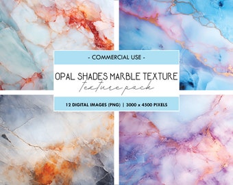 Opal Marble Texture: Shimmering Gemstone Backgrounds (PNG Digital Print)