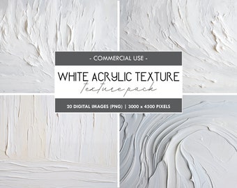 White Acrylic Texture, Digital Craft Paper Print, Abstract Digital Painting, Paper Digital Backdrop, Commercial Use, Backgrounds, PNG
