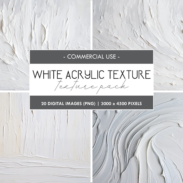 White Acrylic Texture, Digital Craft Paper Print, Abstract Digital Painting, Paper Digital Backdrop, Commercial Use, Backgrounds, PNG