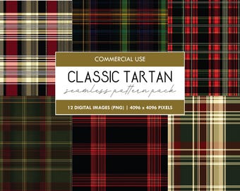 Vintage Tartan Seamless Pattern: Classic Checkered Digital Paper (PNG)