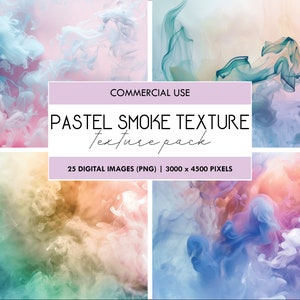 Textura de aquarela de fumaça pastel, impressão digital em papel artesanal, clipart de scrapbook digital, névoa colorida, névoa suave, plano de fundo, cenário de arco-íris