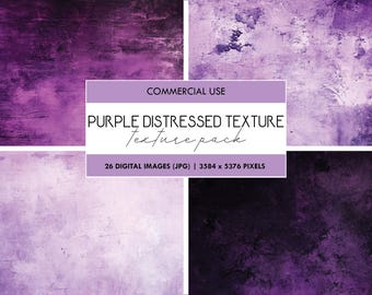 Purple Distressed Texture Paper: Grunge Scrapbook Backgrounds (JPG Digital Download)