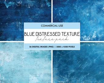 Blue Distressed Texture Paper, Grunge Distressed Textured, Worn Texture Paper, Printable Scrapbook Paper, Digital Paper, Wall Backdrop
