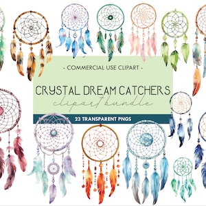 Clipart ad acquerello di acchiappasogni di cristallo, acchiappasogni a tema mistico di cristallo, geode pagano, pietra preziosa, PNG trasparente, download digitale