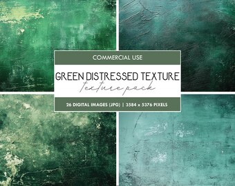 Green Grunge Texture Paper: Distressed Scrapbook Backgrounds (Digital Paper)