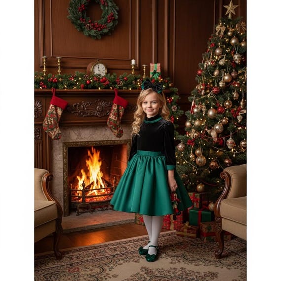 vintage green christmas dress Retro Christmas Plaid Patchwork Midi Pencil Dress | Xmas Outfits main image 1