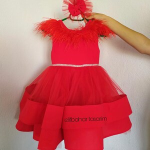 Red Tulle Baby Dress: Handmade Retro Birthday Costume