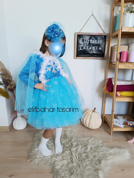 Kinder-Kostüm „Eiskönigin“, Weißes Paillettenkleid Mit Netzrock, Für Mädchen 2–8 Jahre – Größentabelle Beachten