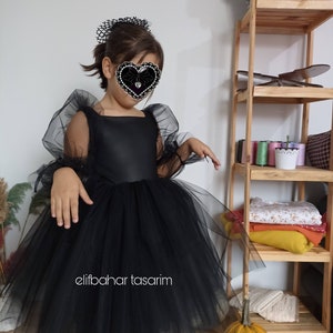Handmade Gothic Tulle Dress: Black Halloween Costume, Cosplay Witch