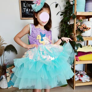 Little Mermaid Dress Baby Girl, First Birthday Princess Shell Dress,Toddler Baby Costume, Sparkly Sea Costume, Birthday Party Dress For Kids