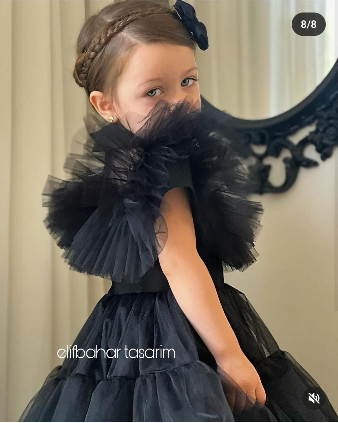 Vestito Mercoledì Per Bambina | Cosplay Mercoledì Addams | Costume Halloween Compleanno Gotico - 2