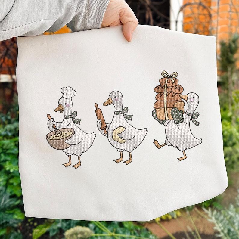 Goose Baking Crew Sourdough Bread Embroidered File, Pastry Chef Digital ...