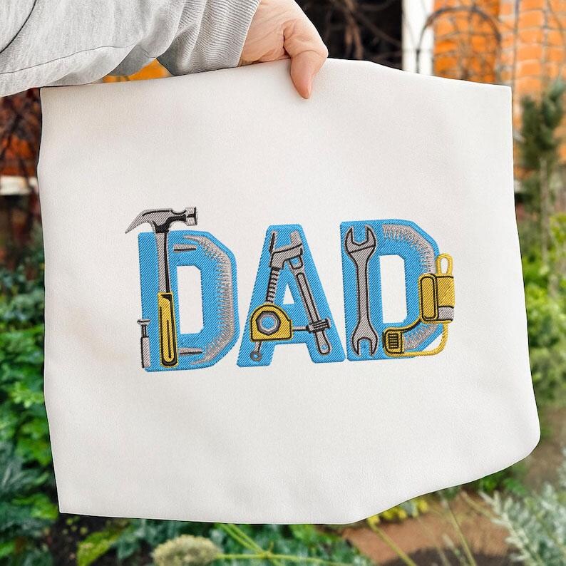 Dad Tools Word Art Machine Embroidery Design, Handyman Dad File, Father ...