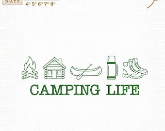 Archivo bordado "Camping Life", "Wilderness Digital" (Descarga digital)