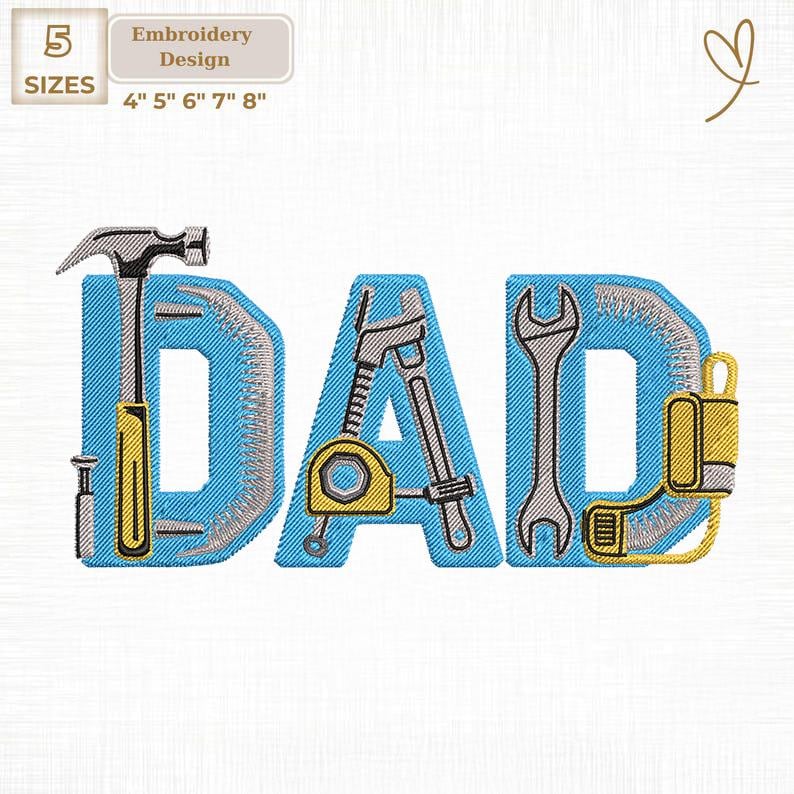 Dad Tools Word Art Machine Embroidery Design, Handyman Dad File, Father ...
